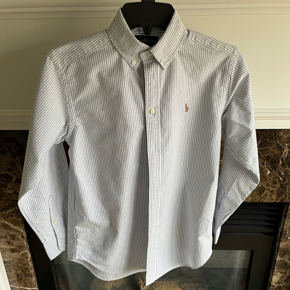 Blue & White striped Ralph Lauren button down Oxford, excellent condition